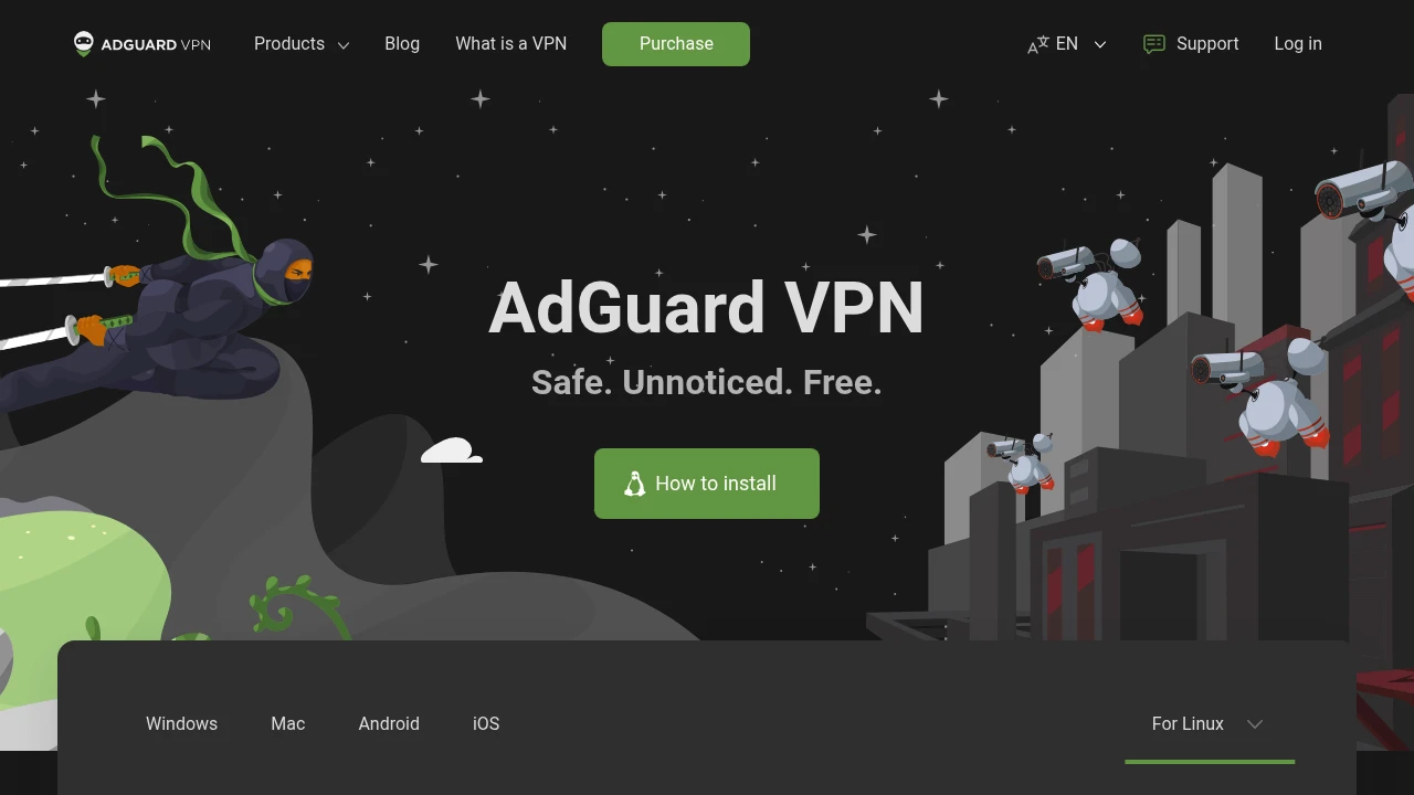 A screenshot of AdguardVPN