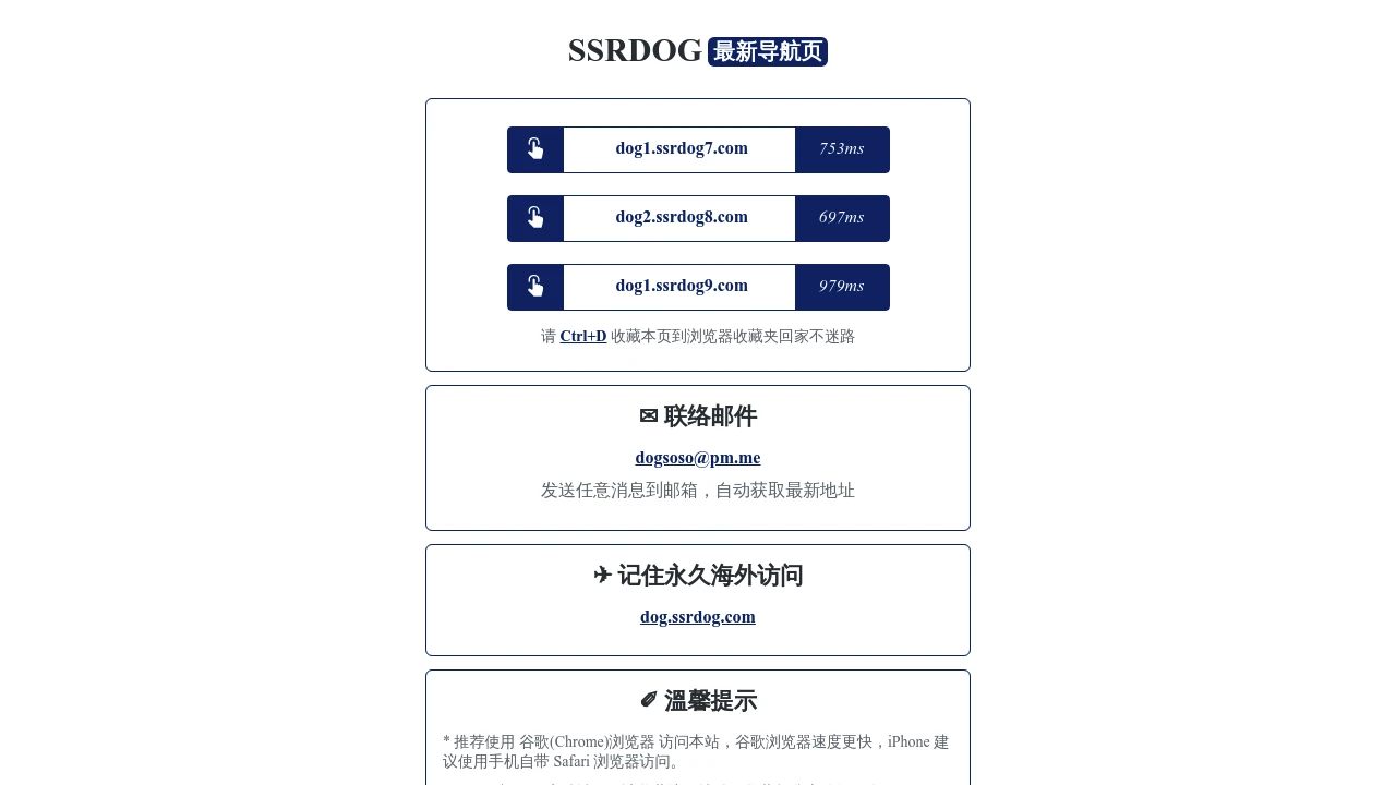 A screenshot of SSRDog