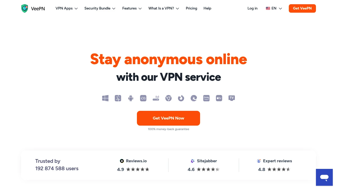 A screenshot of VeePN